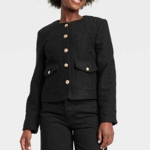 NWT Universal Threads (Chanel Inspired) Gold Buttoned Black Jacket Size S